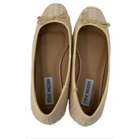 Steve Madden Seemly Bow Ballerina Flats Beige / Tan Size 8.5M - Picture 6 of 8